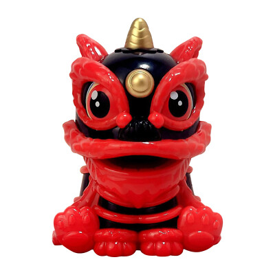 Solar Powered Lion Ornament Auspicious Lion Dance Decor Car Dashboard Decoration