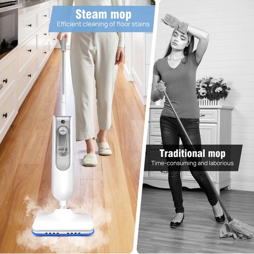3000W Steam Mop Hard Wood Floor Cleaner 2 Speed with 2 Pcs Pads and Water Tank