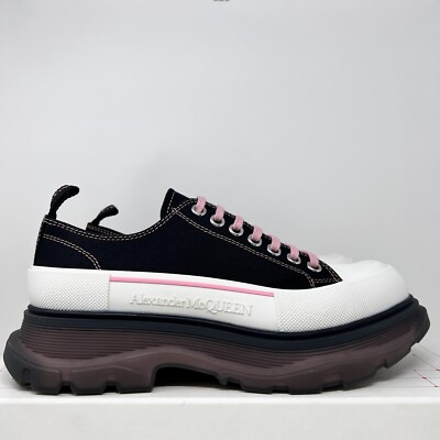 Alexander McQueen Men's Tread Slick Sneakers Size 43 EU/ 10 US Black White Pink