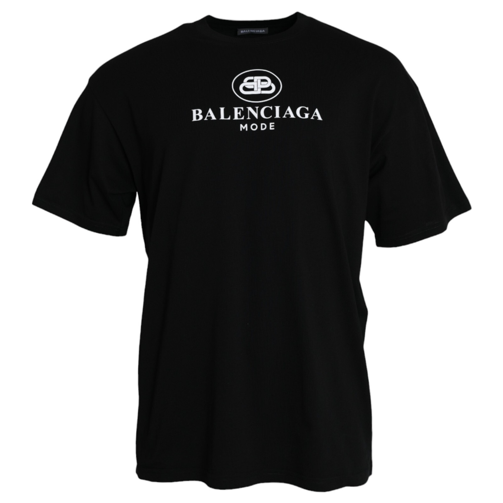 BALENCIAGA T-shirt Black Cotton Logo Print Crew Neck Short BALENCIAGA T-shirt Black Cotton Logo Print Crew Neck Short