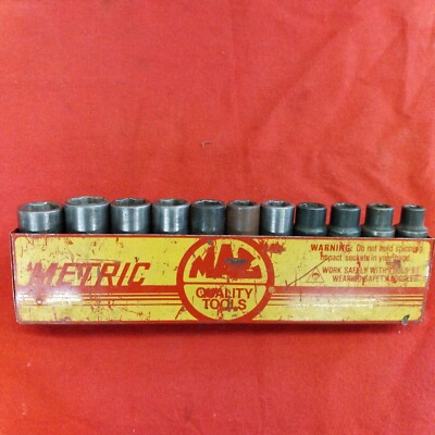 MAC Tools VDP6 1/2 Inch Drive 6 Point Deep Impact Metric Socket Set