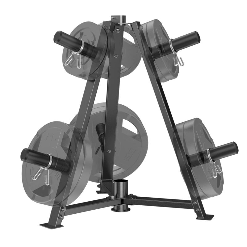 Heavy Duty Olympic Barbell Weight Plate Holder Stand Storage Rack 50mm 6 Collars