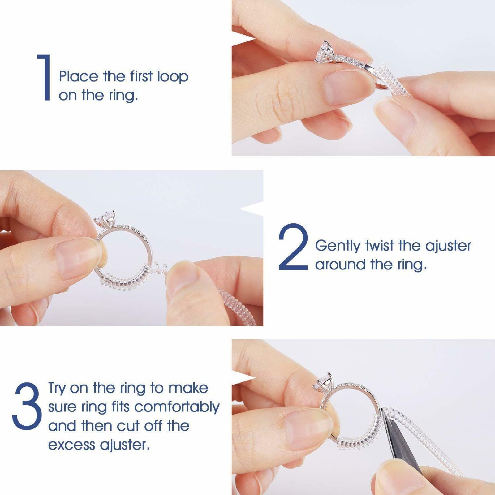 Ring Size Adjuster Invisible Jewelry Size Reducer Clean Guard 12 Pack
