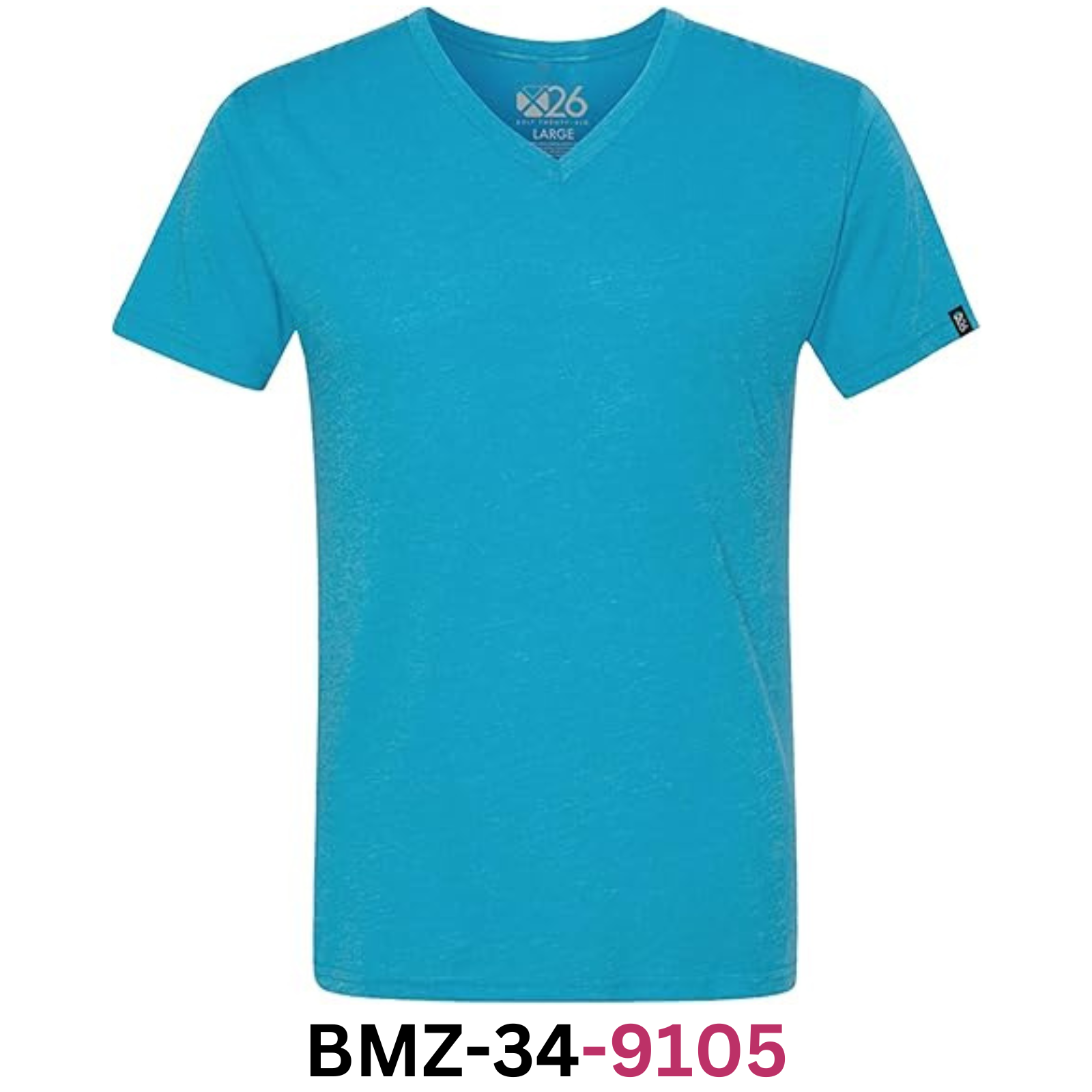 Men's Tri-blend Soft Wash Jersey V-Neck Everyday Plain & Heather T-Shirt, Blue L