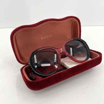 Pre-owned Gucci Gg Oversized Round Logo Sunglasses Womens Pink Black Gg0368s Retro 70s 80s In Purple