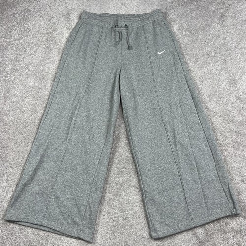 Women Xl Sportswear High Rise Wide-leg Fleece Lined Heather Gray