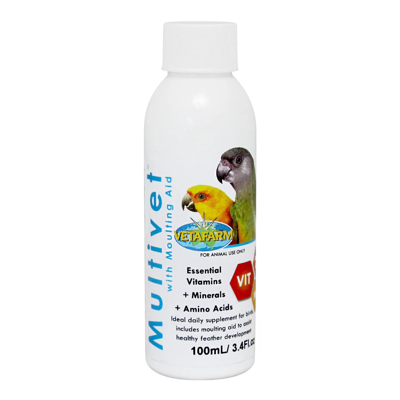 Vetafarm Multivet - Vitamins & Minerals - Molting Aid for Birds 50ml 100ml 250ml