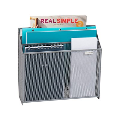 Mind Reader Vertical File Storage, Desktop Organizer, Wall Mount, Office, Met...
