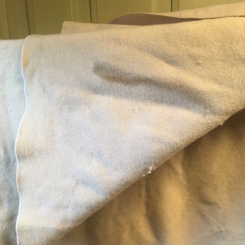 U.S. Navy Vintage Wool Bunk Blanket Off-White Approx. 77x50 Stenciled Heavy