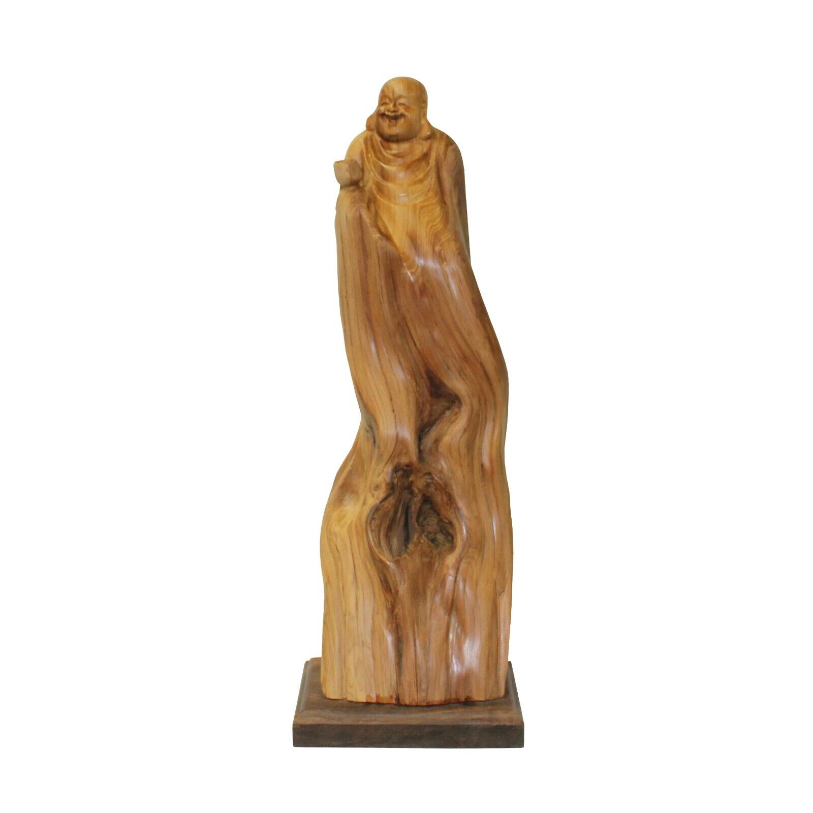 Chinese Cypress Wood Carved Irregular Shape Happy Buddha Statue ws1005S Chinese Cypress Wood Carved Irregular Shape Happy Buddha Statue ws1005S