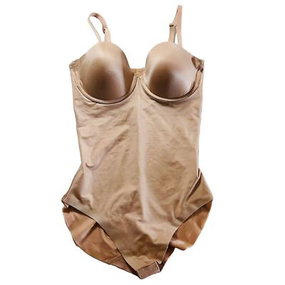 Spanx Suit Your Fancy Nude Cupped Bodysuit Size S Small