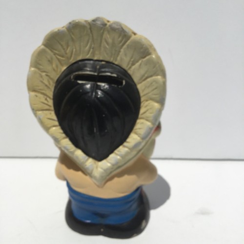 NS Berrie Little Indian Chief  Coin Bank 1971 Marked In Japan 7”