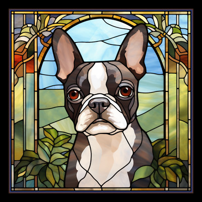 Grey Boston Terrier Dog Large Refrigerator Magnet