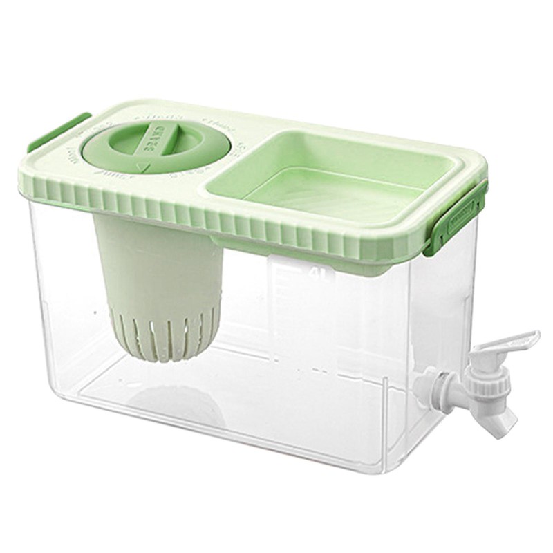 Beverage Dispenser for Fridge Transparent Drink Tank Portable 4L with Faucet