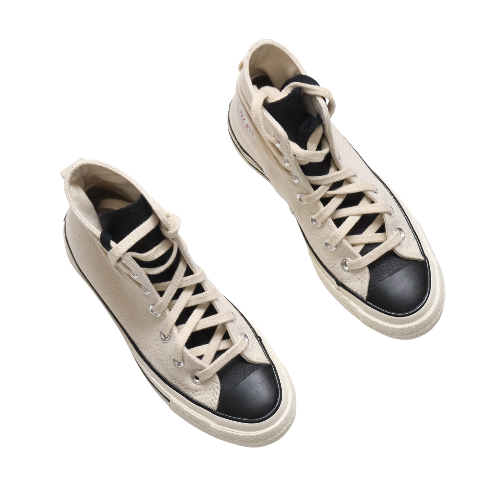 Pre-owned Converse Size 3.5  X Essentials Fear Of God 167955c Chuck 70 Hi Nat Ivory Black In Natural, Ivory, Black