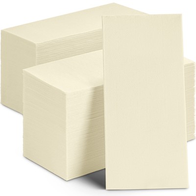 Disposable Dinner Napkins Cream Paper, [300 Pack] 12'' x 17'' 2-Ply Quilted Col...