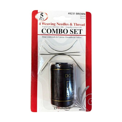 Donna Collection Brown Weaving Thread & Needle Set