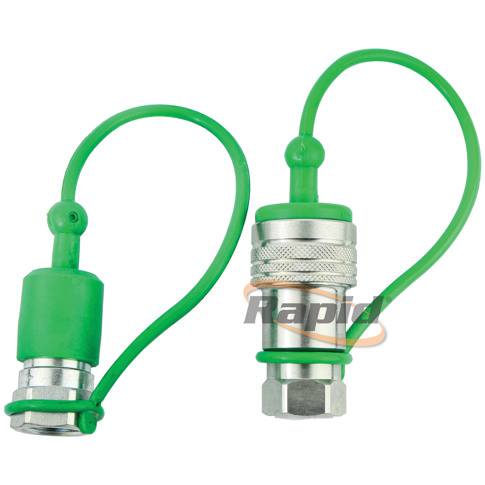 1/2" Quick Release Hydraulic ISO Coupling Set With Rubber Caps & Plugs