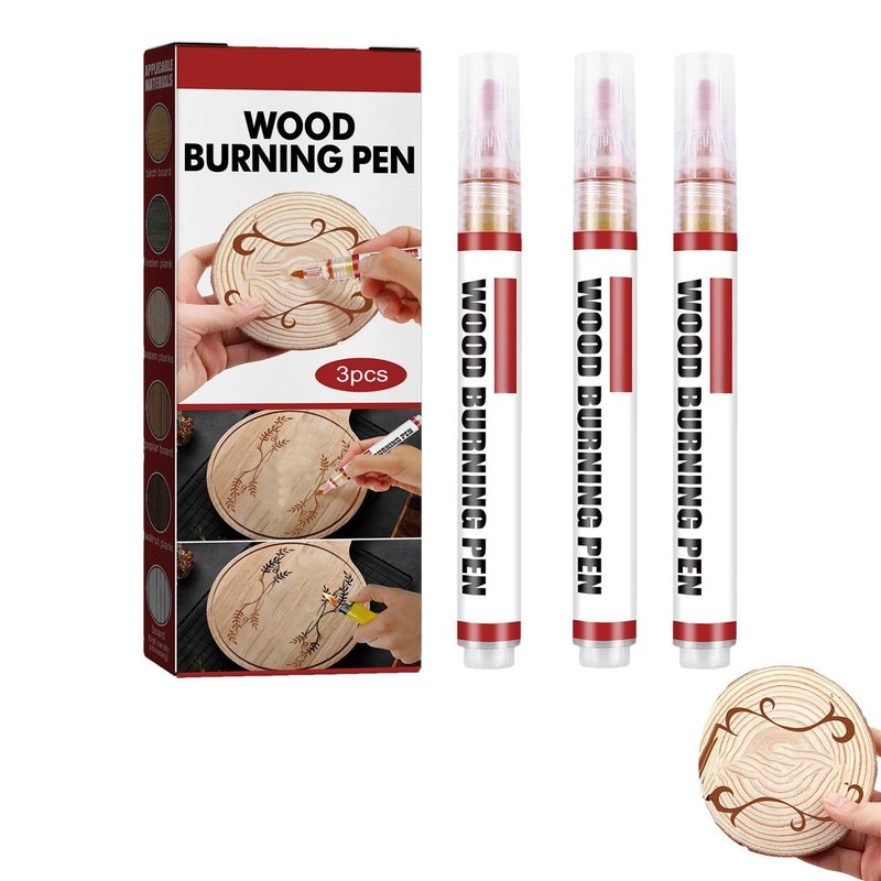 3PC Safe Scorch Marker For DIY Projects Easy Use Safe Wood Burning Pen