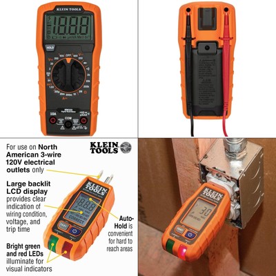 Multi-meter, Voltage Tester And Outlet Tester Premium Electrical Tool Set |
