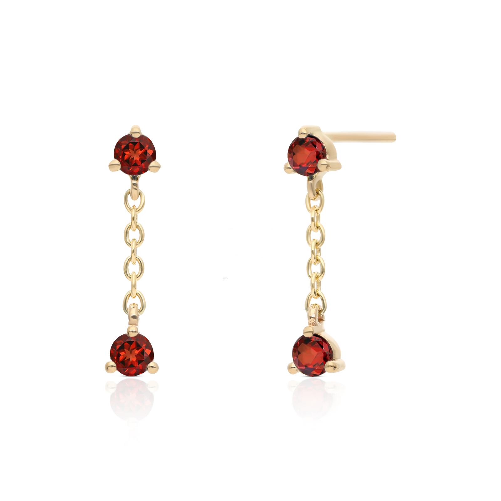 14k Gold Garnet Drop Earrings for Women - Birthstone Jewelry Gift 0.6 ctw