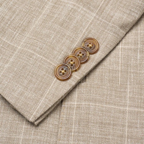 Pre-owned Sartoria Partenopea For Drinkwater's Gray Windowpane Linen Jacket Current M