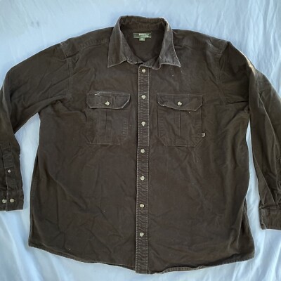 Flannel Chamois Men s 2XL Brown Gander Mountain Work Shirt