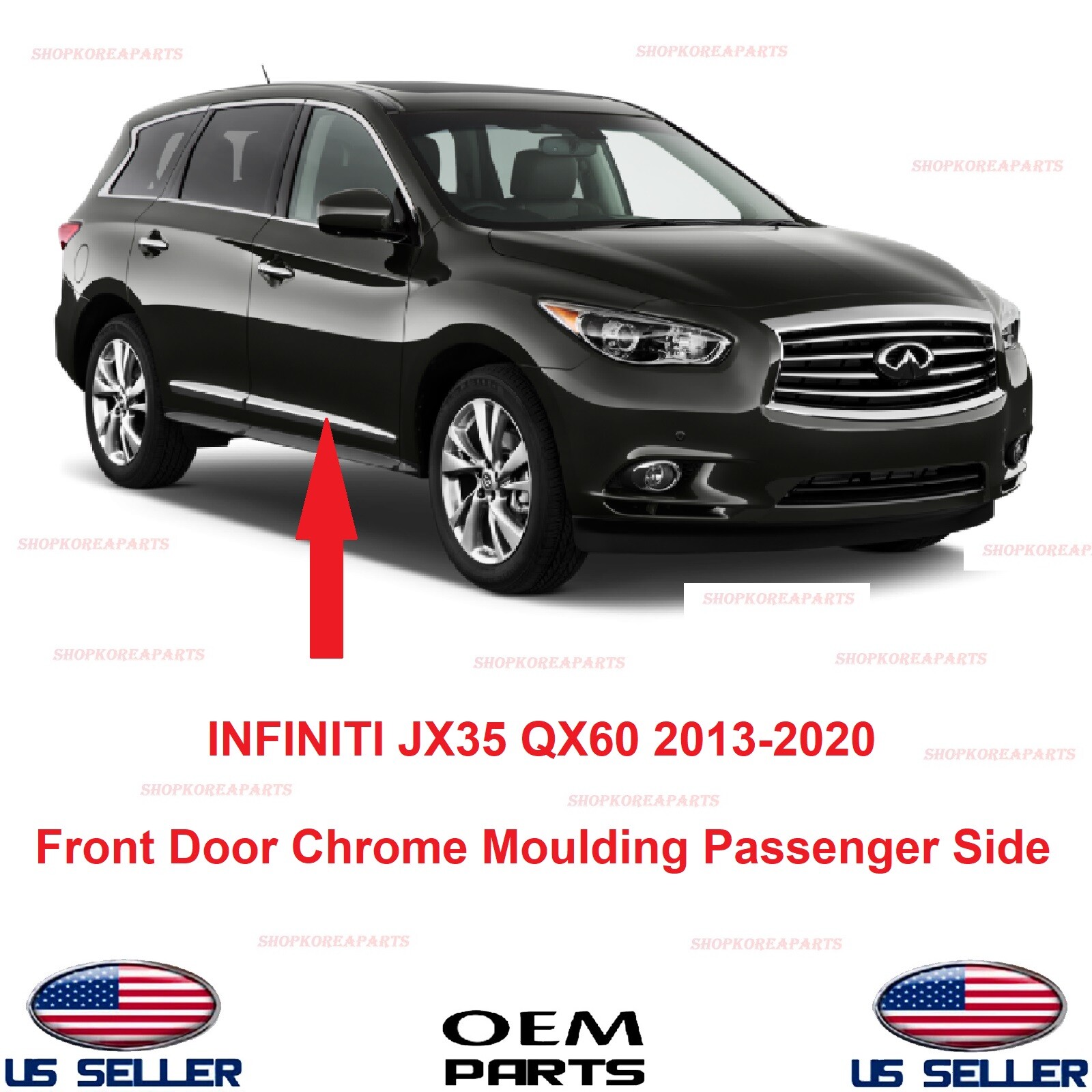 ✓Genuine✓ Front Door Chrome Moulding Passenger Side OEM