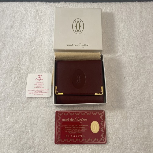 Cartier les must de Cartier ミニポーチ MUST DE CARTIER カルティエ ポーチ マストライン ボルドー
