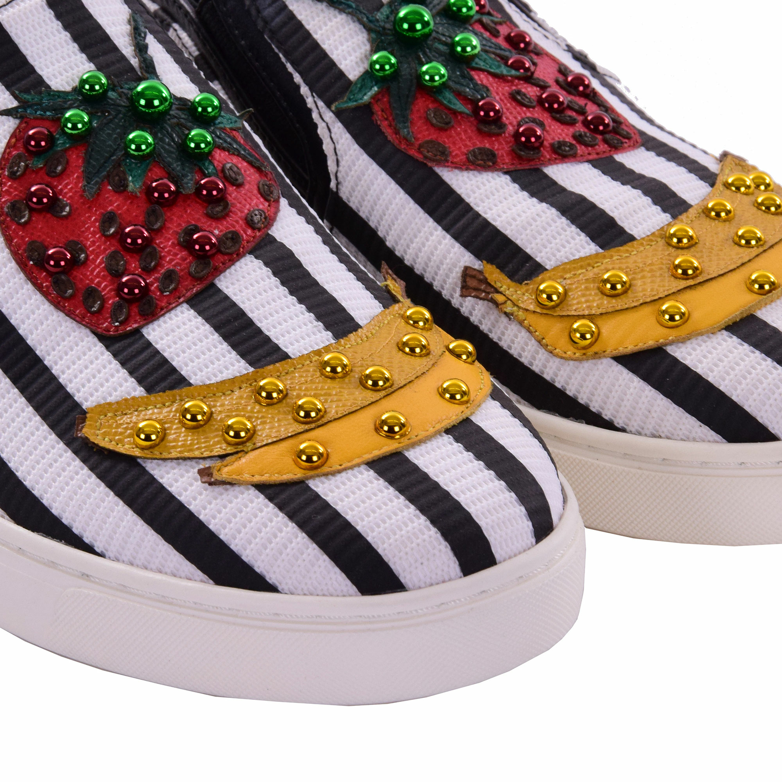 Pre-owned Dolce & Gabbana Banana Strawberry Slip-on Sneaker Sneakers London Shoes 07288 In Red
