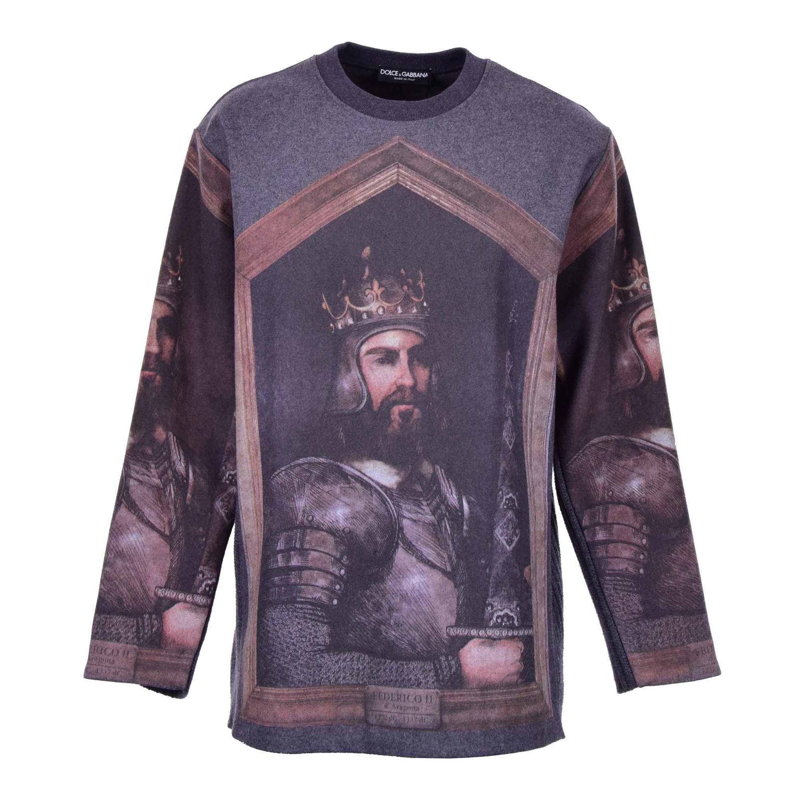 

Dolce - Gabbana Oversize Свитер Knight King Пуловер из натуральной шерсти Серый 07309