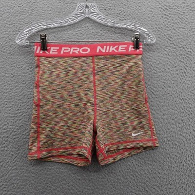 Nike Pro 3 in Space Dye Athletic Bike Short Small Pink Green Womens NWT
