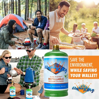 2-Pack 1lb Refillable Camping Propane Tank Cylinder 16.4 oz Bottle Ships Empty