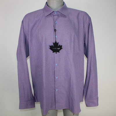 Jared Lang Shirt NWT Mens 3XL XXXL Purple Button Down Long Sleeve Collared Dress