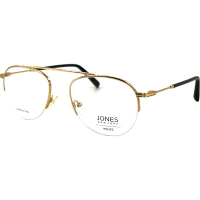 Jones New York J359 Mens Semi Rimless Eyeglass Frame Gold 53-19 Wide Bridge