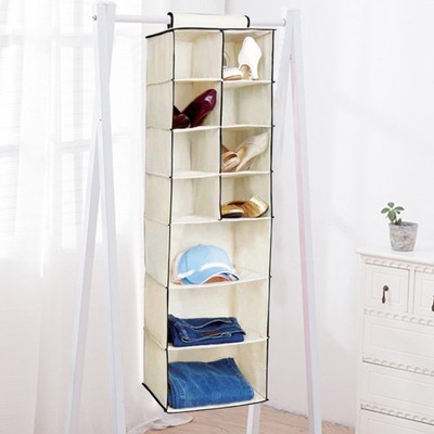 7 Shelf Hanging Organiser Wardrobe Clothes Tidy Shoes Socks