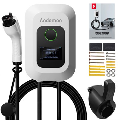 ANDEMAN Level 2 50Amp 9X Faster EV Charger 12kW 25FT bluetooth WiFi Enabled