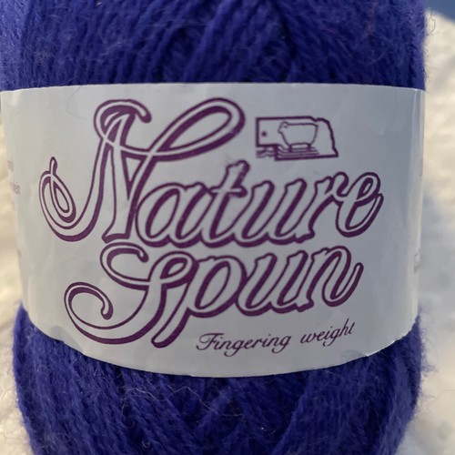 lot/2 50g skeins Nature Spun yarn; color N65F Sapphire