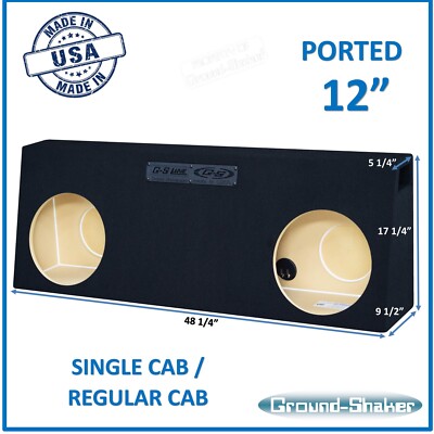 Dual Vented Ported Sub Box Subwoofer Enclosure Speaker Box Ground Shaker