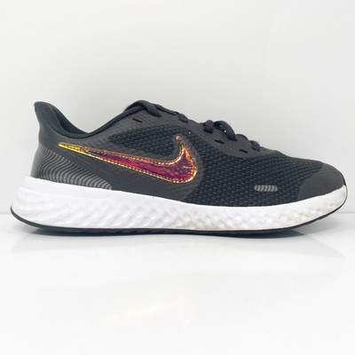 Nike Boys Revolution 5 Power CW3263-001 Черные кроссовки для бега, размер 6 лет