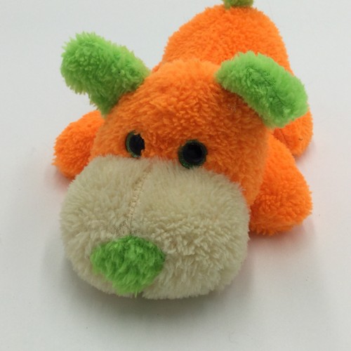 Greenbrier Neon Orange Green Puppy Dog Plush Soft Toy Stuffed 7