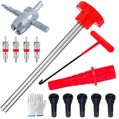 Quick Change Tire Valve Tool KitTire Valve Stem Core Quickly Replacement Tool...