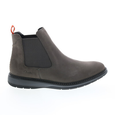 

Clarks Chantry Top 26161196 Мужские серые ботинки челси из нубука без шнурков, Серый, Clarks Chantry Top