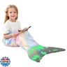 Viviland Kids Mermaid Tail Blanket - Mermaid Tail Blankets Glow in The Dark - Flannel Mermaid Blanket Gifts for Girls - Luminous Unicorn Super Soft Tie Dye Girls - Multicolor Jellyfish 17