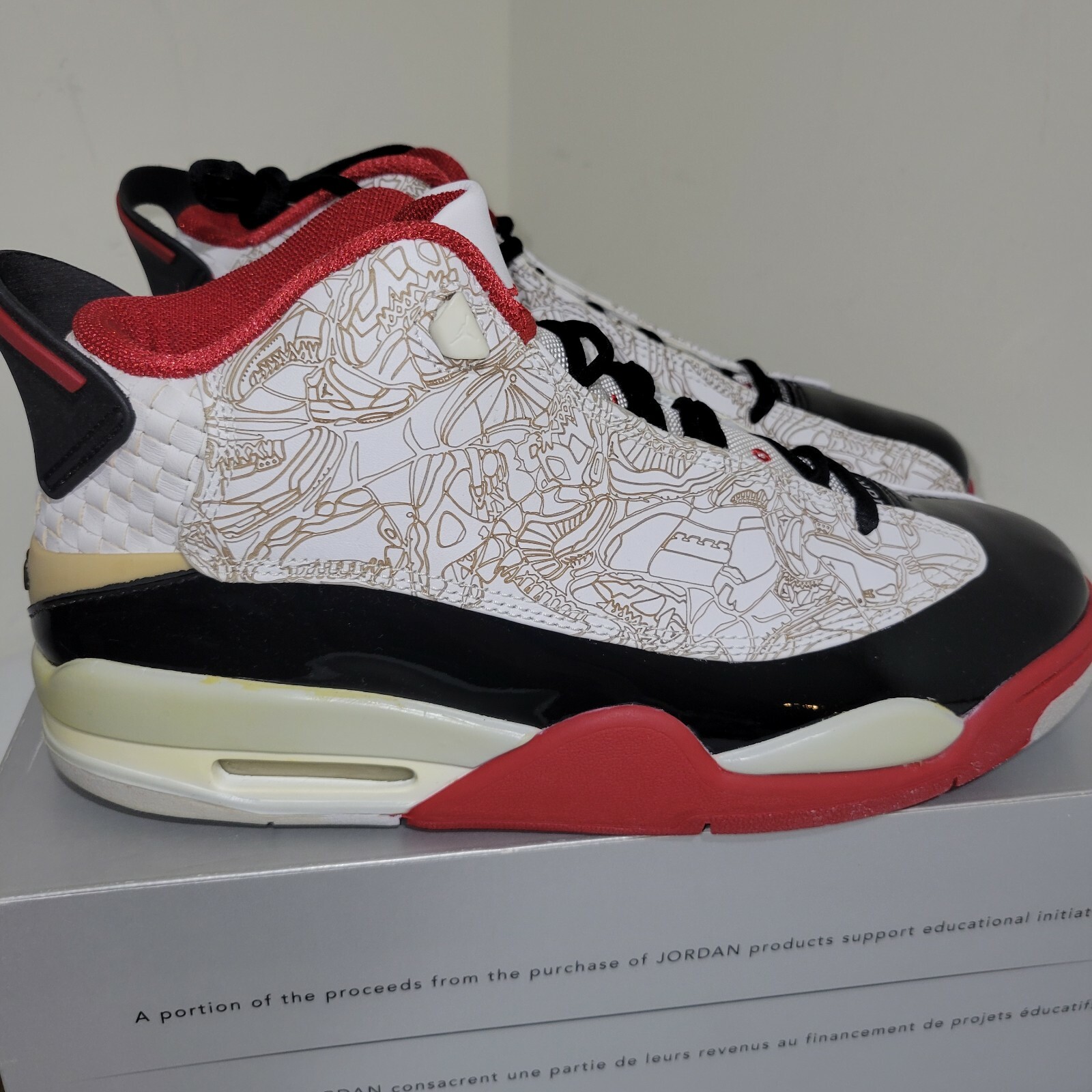 nike air jordan dub zero og white black red laser