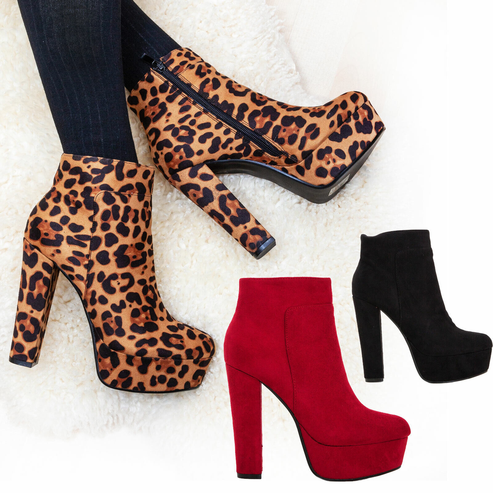 high heels plateau boots