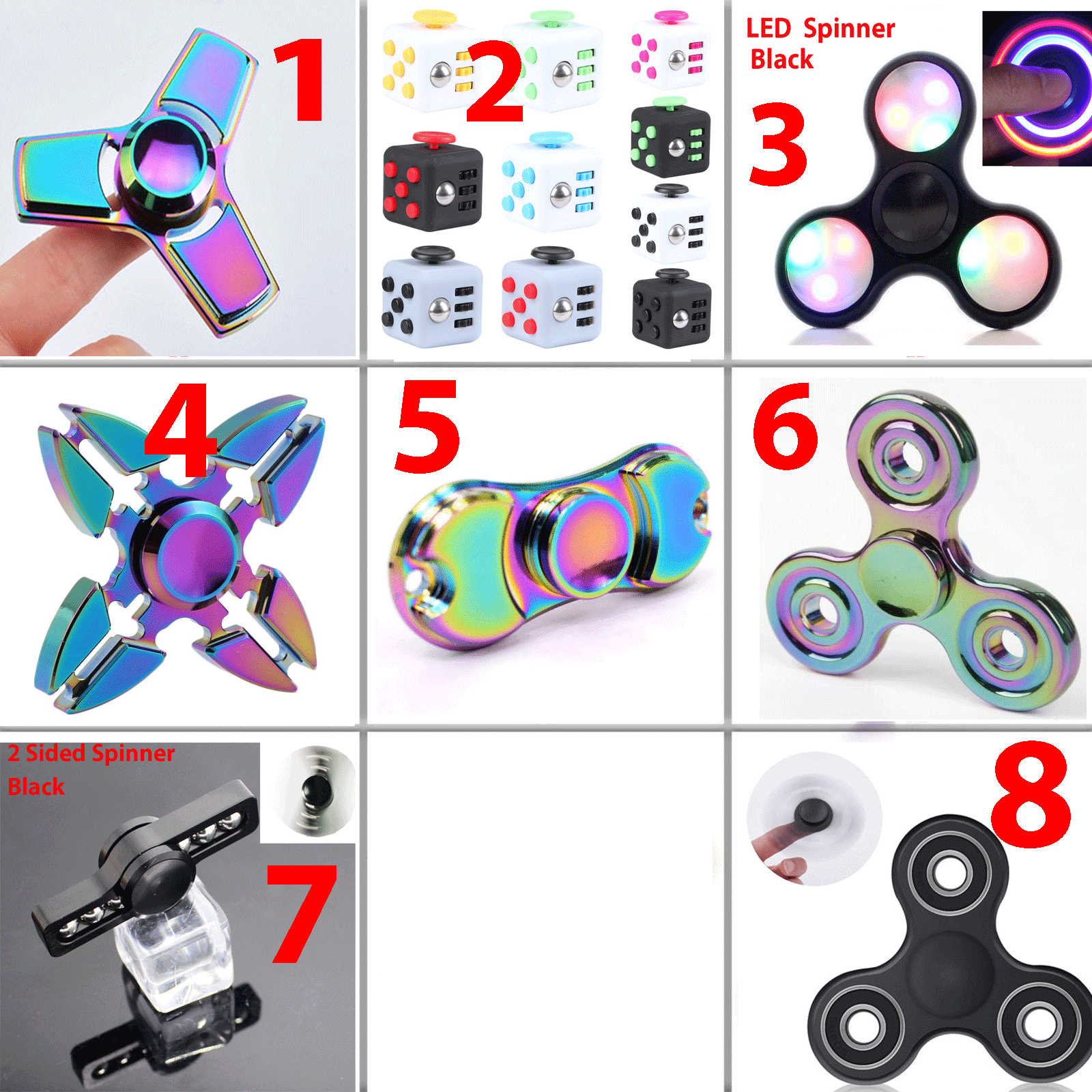 2 sided fidget spinner rainbow