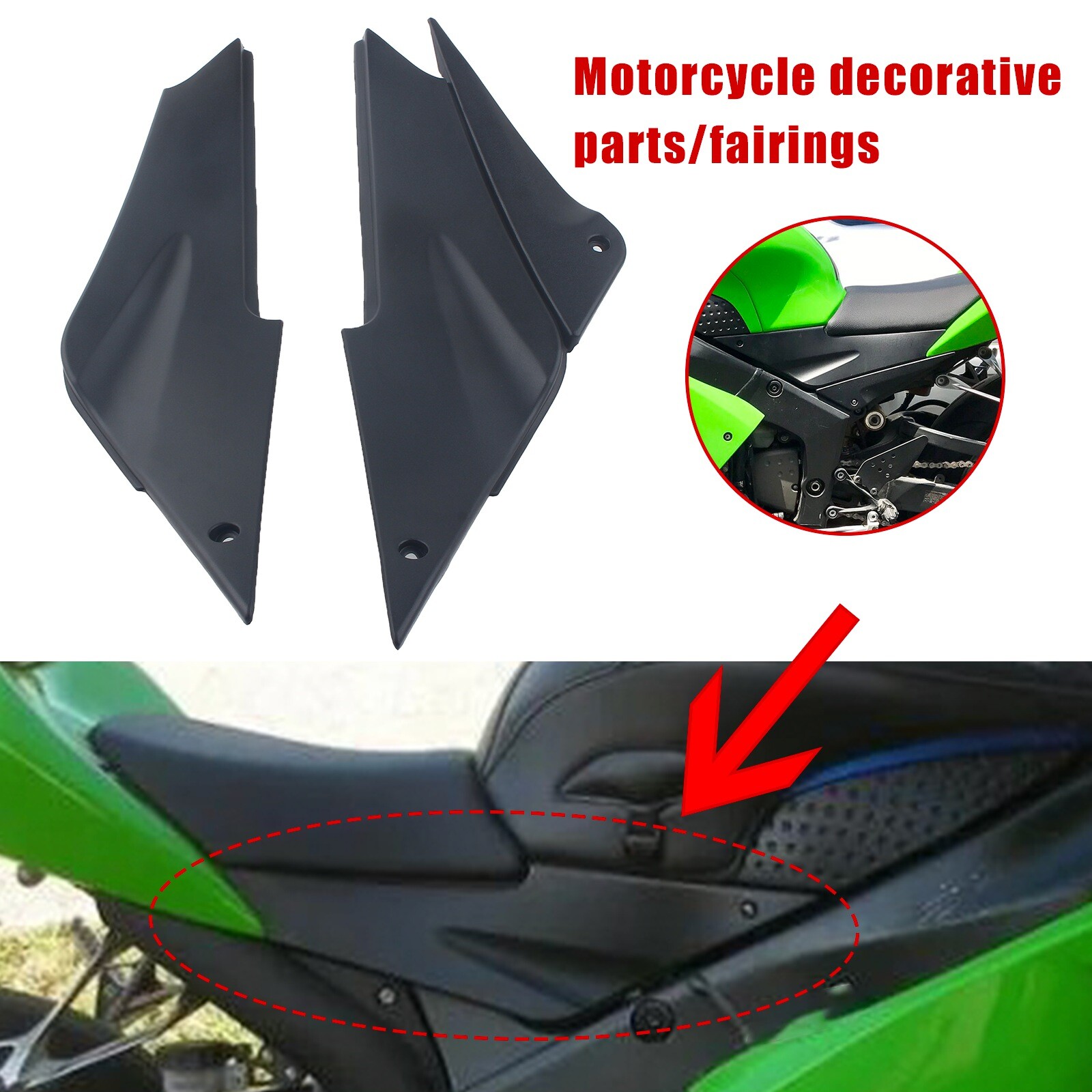 For Kawasaki Ninja ZX6R ZX636 ZX6 2005 2006 Tank Side Cover