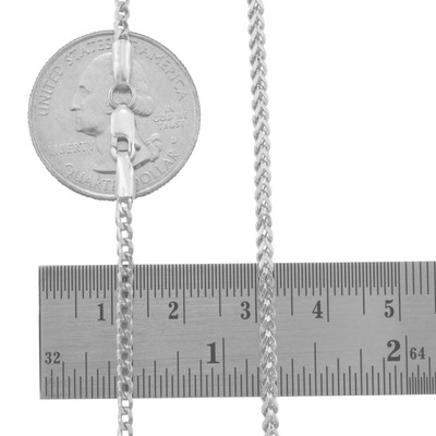Pre-owned Nuragold 10k White Gold Womens 2mm Franco Square Box Foxtail Wheat Necklace Chain 16"