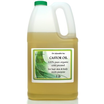 7 LB / 1 Gallon Premium Castor Oil Pure Cold Pressed Guaranteed Best Quality 